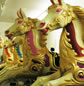 the carousel horses in the workshop